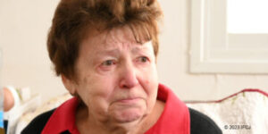 Elderly Jewish woman looking sad and worried