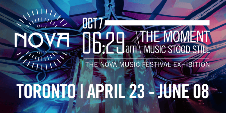 Flyer depicting the details of the Nova Museum Toronto Exhibit - Toronto April 21 - June 08