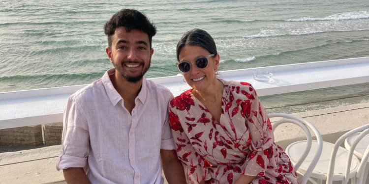 Rachel Goldberg-Polin with her son Hersh who was kidnapped by Hamas terrorists on October 7, 2023