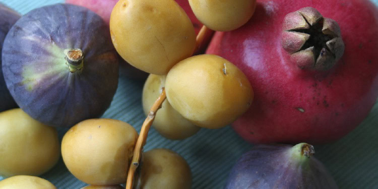 Pomegranates and other fruits.